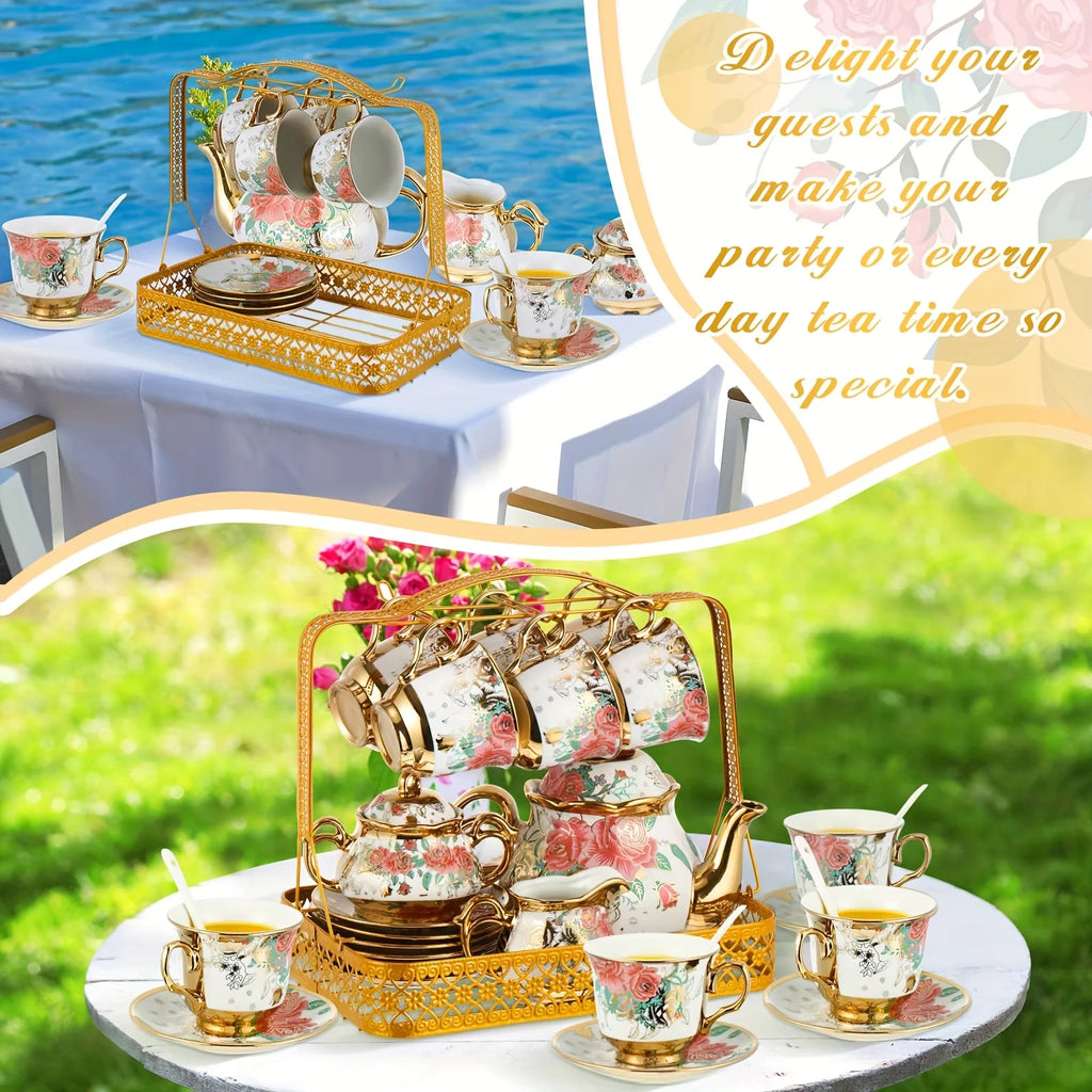 Pink Porcelain Tea Set