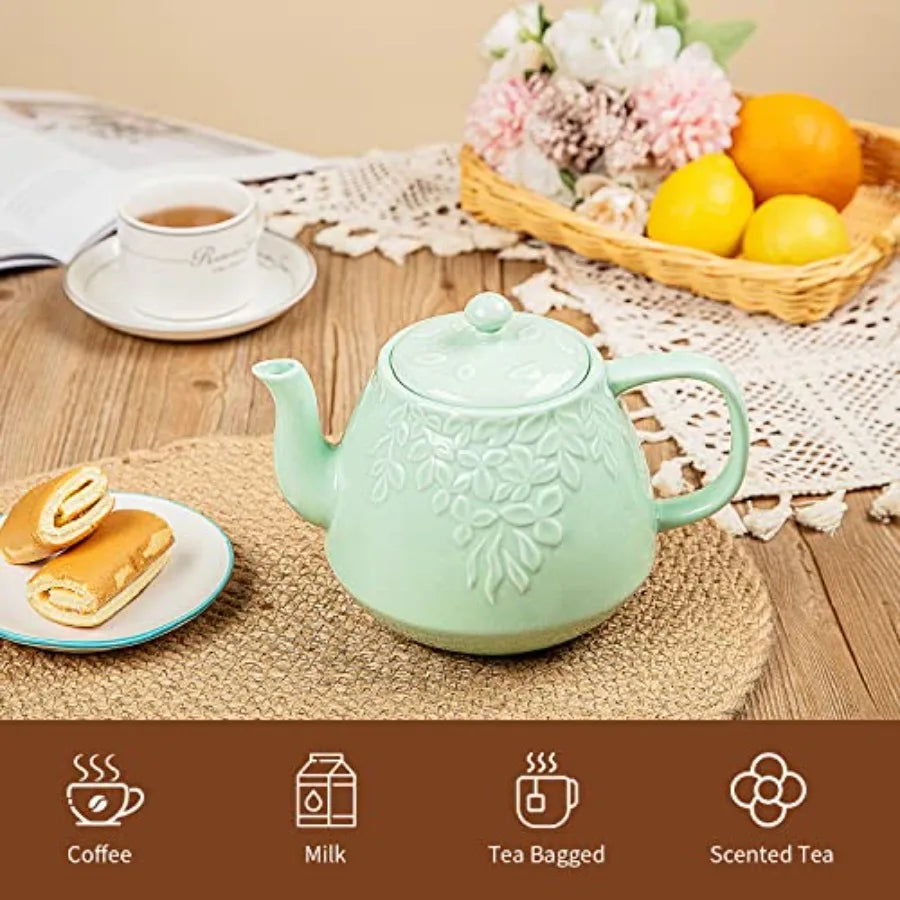 Ceramic Leaf Teapot