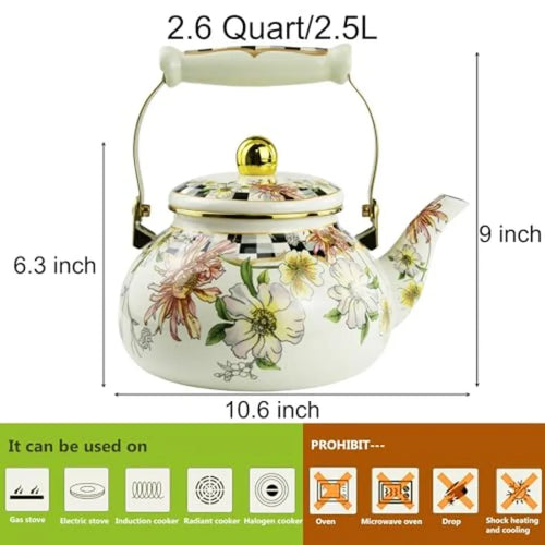 Bohemian Enamel Tea Kettle