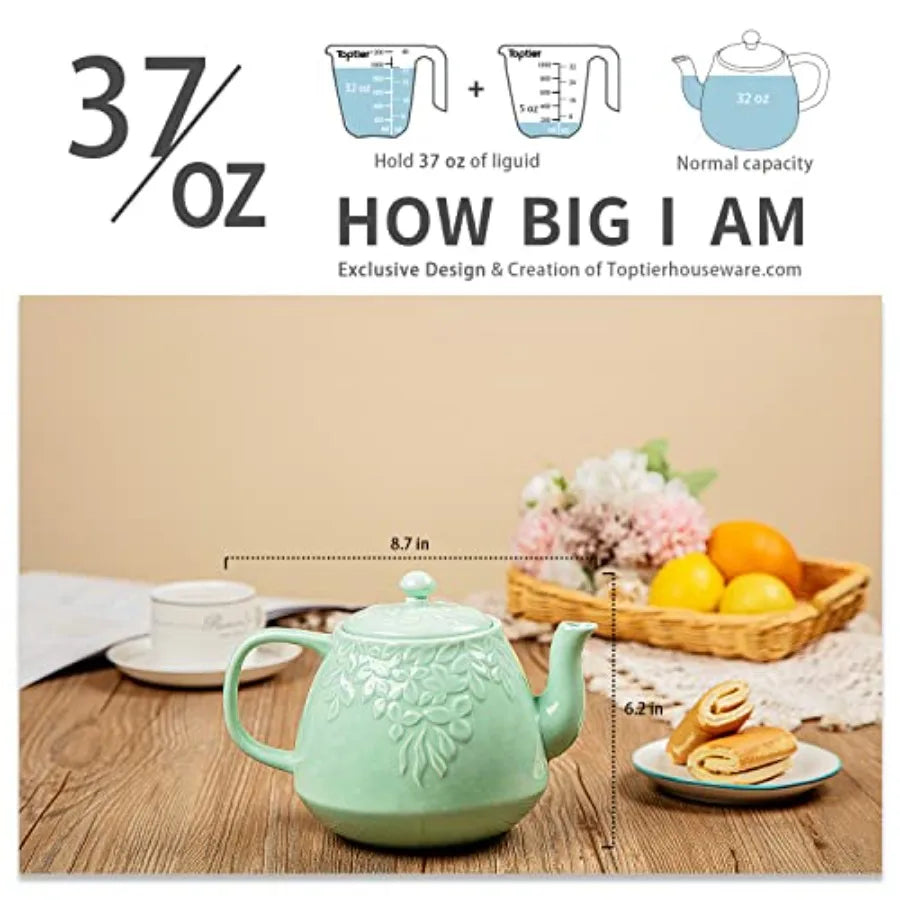 Ceramic Leaf Teapot