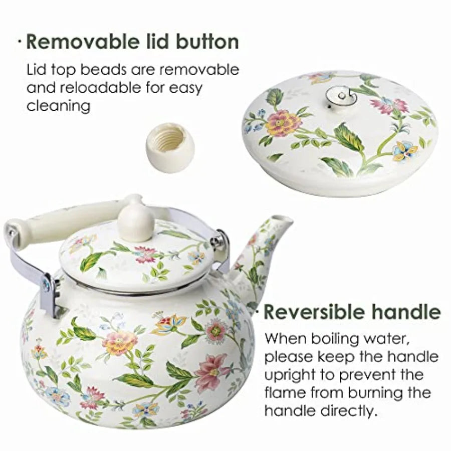 Floral Enamel Tea Kettle