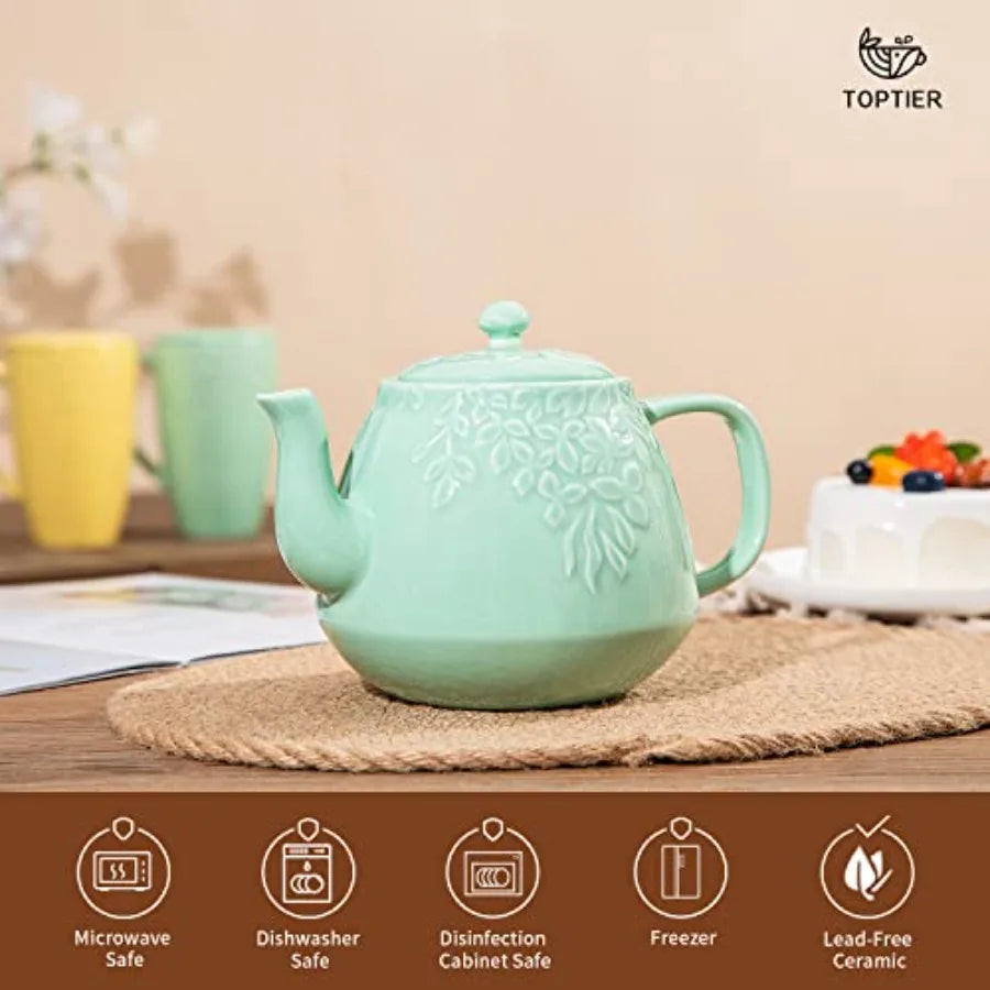 Ceramic Leaf Teapot