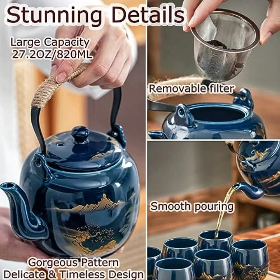 Blue Porcelain Tea Set