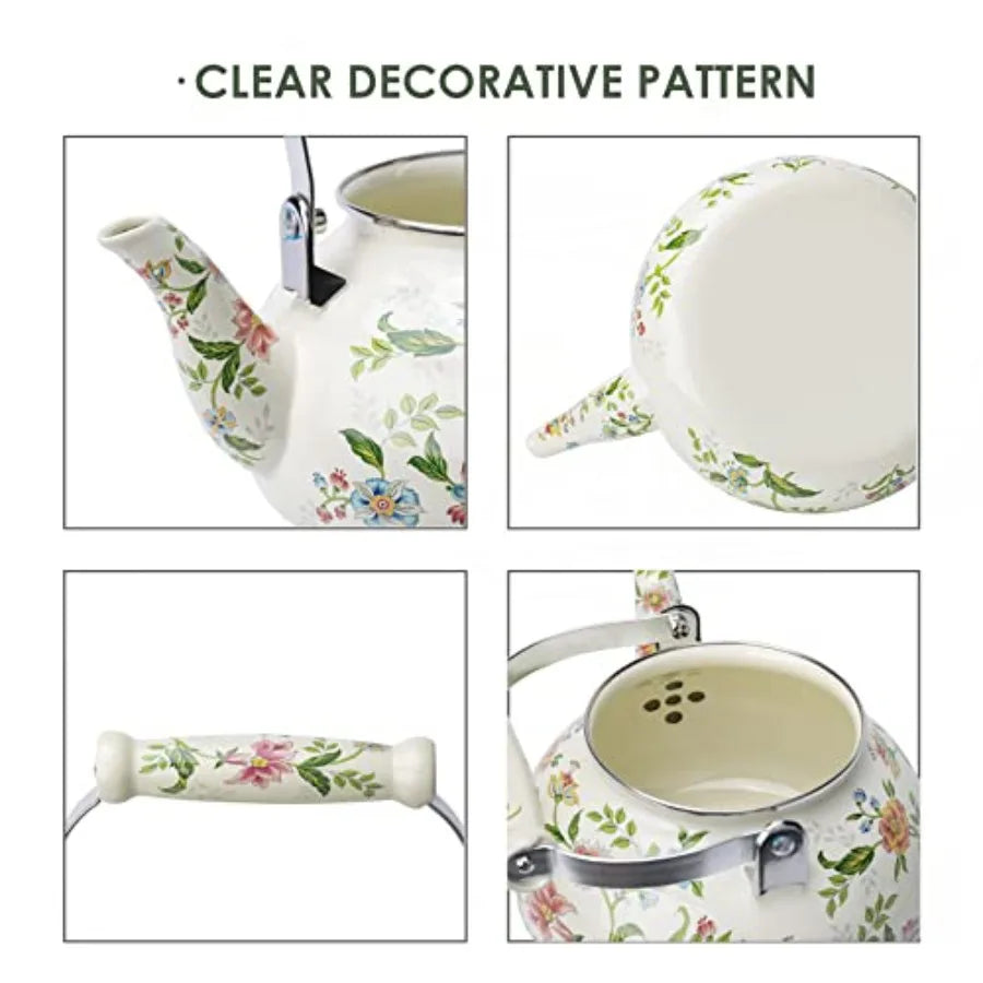 Floral Enamel Tea Kettle
