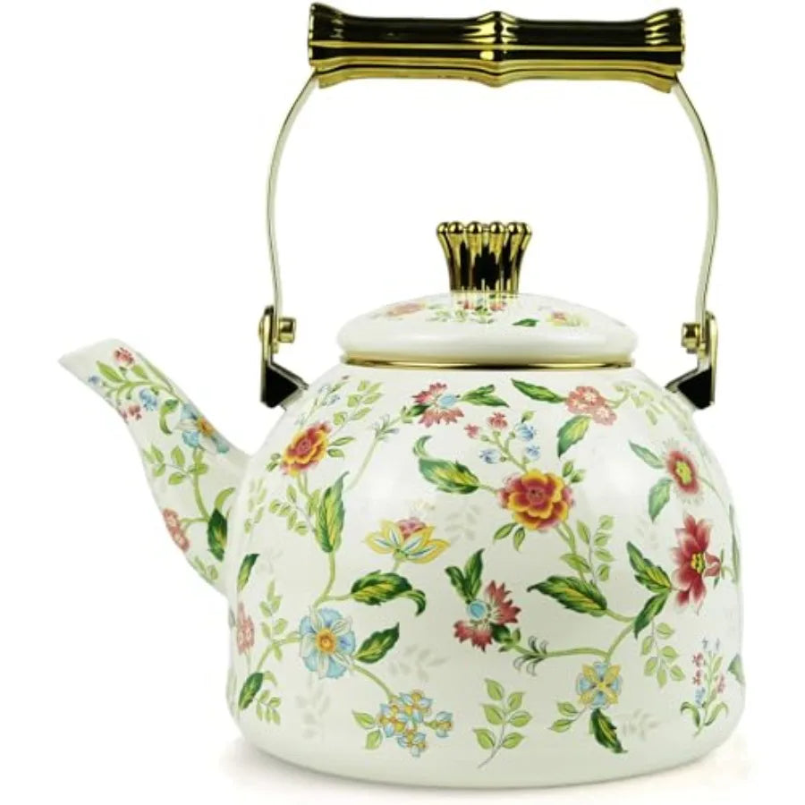 Vintage Enamel Tea Kettle