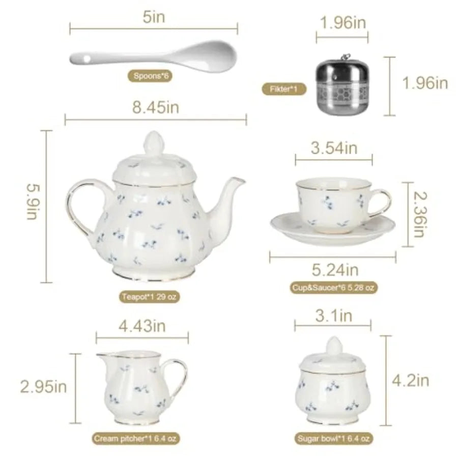 Floral Porcelain Tea Set