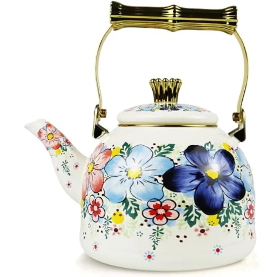 Vintage Enamel Tea Kettle