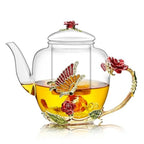 Floral Glass Teapot