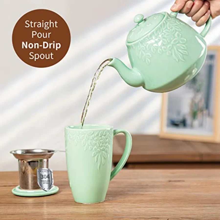 Ceramic Leaf Teapot