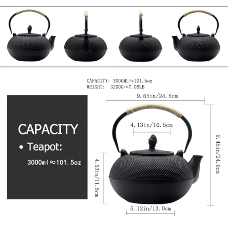 Cast Iron Teapot 101oz