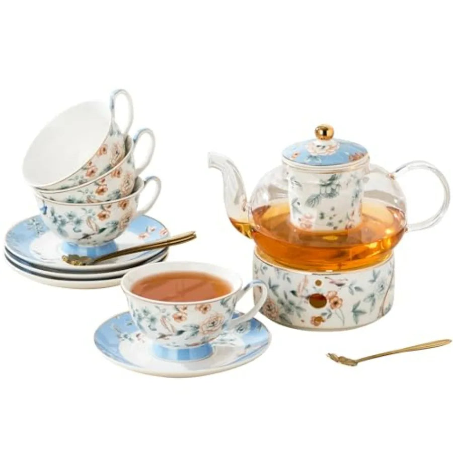 Blue Floral Tea Set